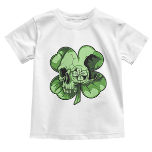 St Patricks Day Lucky Shamrock Skull Gift Toddler T Shirt TS12 White Print Your Wear