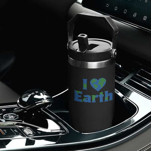 Earth Day Environmental Activism Flip Straw Tumbler I Love Earth TS12 Print Your Wear