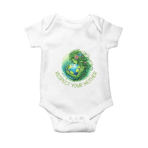 Respect Your Mother Baby Onesie Earth Mother Hugging Planet TS12 White Print Your Wear