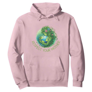 Respect Your Mother Hoodie Earth Mother Hugging Planet TS12 Light Pink Print Your Wear