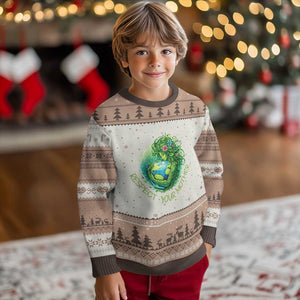 Respect Your Mother Ugly Christmas Sweater Earth Mother Hugging Planet TS12 Mocha Mousse Print Your Wear