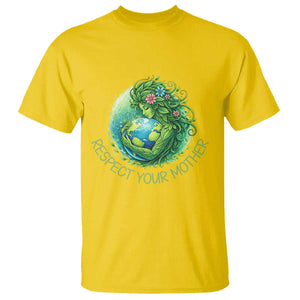 Respect Your Mother T Shirt Earth Mother Hugging Planet TS12 Daisy Print Your Wear