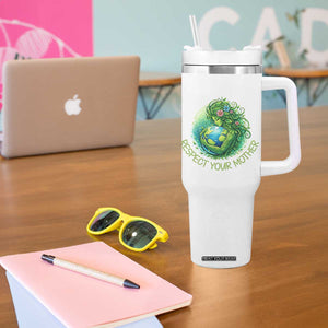 Respect Your Mother Tumbler With Handle Earth Mother Hugging Planet TS12 Print Your Wear