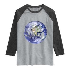 There Is No Planet B Raglan Shirt Earth Day Environmental Awareness Gift TS12 Heather Gray Heather Charcoal Print Your Wear