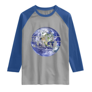 There Is No Planet B Raglan Shirt Earth Day Environmental Awareness Gift TS12 Sport Gray Royal Print Your Wear