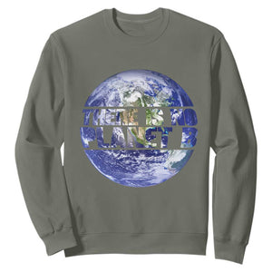 There Is No Planet B Sweatshirt Earth Day Environmental Awareness Gift TS12 Military Green Print Your Wear