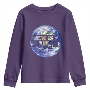 There Is No Planet B Youth Sweatshirt Earth Day Environmental Awareness Gift TS12 Purple Print Your Wear