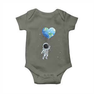 Astronaut Protect The Planet Baby Onesie Earth Day Gift TS12 Military Green Print Your Wear
