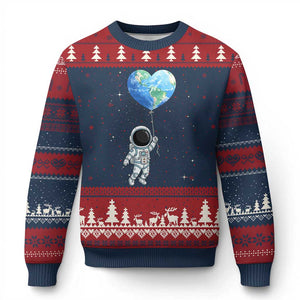 Astronaut Protect The Planet Ugly Christmas Sweater Earth Day Gift TS12 Navy Red Print Your Wear