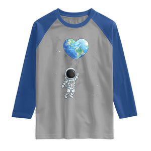 Astronaut Protect The Planet Raglan Shirt Earth Day Gift TS12 Sport Gray Royal Print Your Wear