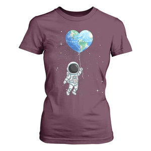 Astronaut Protect The Planet T Shirt For Women Earth Day Gift TS12 Maroon Print Your Wear