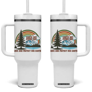 Earth Day Everyday Tumbler With Handle Save The Planet Nature Lover Gift TS12 One Size: 40 oz White Print Your Wear