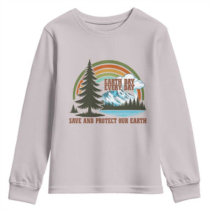 Earth Day Everyday Youth Sweatshirt Save The Planet Nature Lover Gift TS12 Ice Gray Print Your Wear