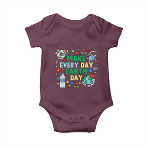 Make Every Day Earth Day Student Gift Baby Onesie Environmental Awareness TS12 Maroon Print Your Wear