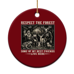 Respect The Forest My Best Friends Live Here Ceramic Ornament Cryptid Forest Lover TS12 1pc Red Print Your Wear