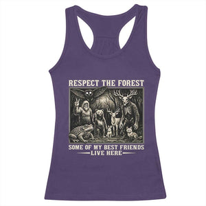 Respect The Forest My Best Friends Live Here Racerback Tank Top Cryptid Forest Lover TS12 Purple Print Your Wear