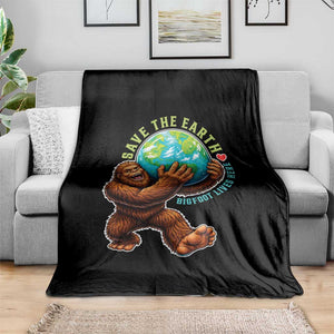 Earth Day Throw Blanket Save The Earth Bigfoot Lives Here TS12 Print Your Wear