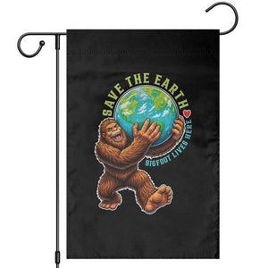 Earth Day Garden Flag Save The Earth Bigfoot Lives Here TS12 Black Print Your Wear