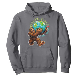 Earth Day Hoodie Save The Earth Bigfoot Lives Here TS12 Charcoal Print Your Wear