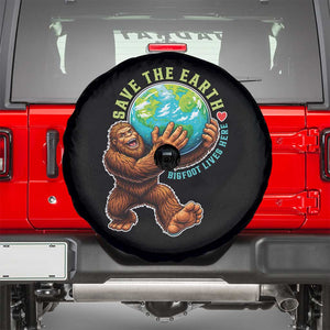 Earth Day Spare Tire Cover Save The Earth Bigfoot Lives Here TS12 Black Print Your Wear