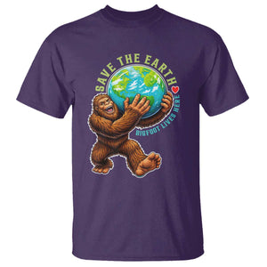 Earth Day T Shirt Save The Earth Bigfoot Lives Here TS12 Purple Print Your Wear