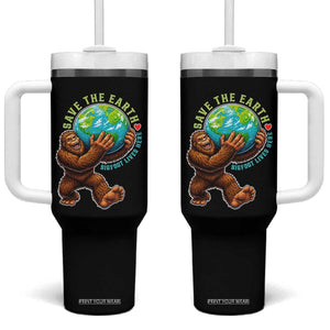 Earth Day Tumbler With Handle Save The Earth Bigfoot Lives Here TS12 One Size: 40 oz Black Print Your Wear