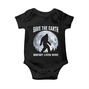 Save The Earth Bigfoot Lives Here Baby Onesie Earth Day Nature Lover TS12 Black Print Your Wear