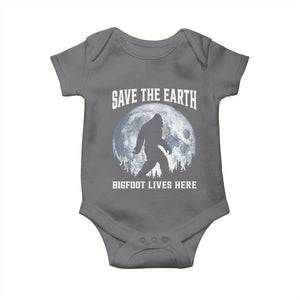 Save The Earth Bigfoot Lives Here Baby Onesie Earth Day Nature Lover TS12 Charcoal Print Your Wear