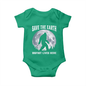Save The Earth Bigfoot Lives Here Baby Onesie Earth Day Nature Lover TS12 Irish Green Print Your Wear