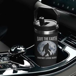 Save The Earth Bigfoot Lives Here Flip Straw Tumbler Earth Day Nature Lover TS12 Print Your Wear