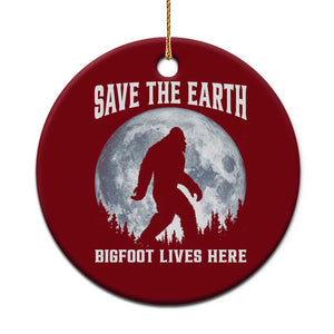 Save The Earth Bigfoot Lives Here Ceramic Ornament Earth Day Nature Lover TS12 1pc Red Print Your Wear