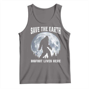 Save The Earth Bigfoot Lives Here Tank Top Earth Day Nature Lover TS12 Deep Heather Print Your Wear