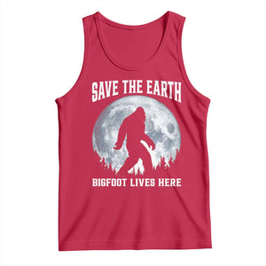 Save The Earth Bigfoot Lives Here Tank Top Earth Day Nature Lover TS12 Red Print Your Wear