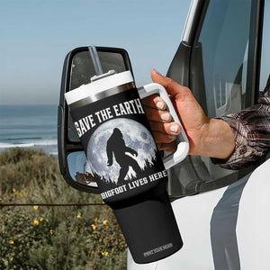 Save The Earth Bigfoot Lives Here Tumbler With Handle Earth Day Nature Lover TS12 Print Your Wear