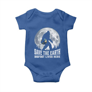 Save Our Planet Nature Lover Baby Onesie Bigfoot Lives Here TS12 Royal Blue Print Your Wear