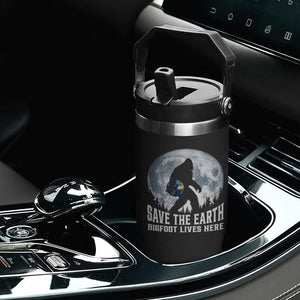 Save Our Planet Nature Lover Flip Straw Tumbler Bigfoot Lives Here TS12 Print Your Wear