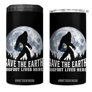 Save Our Planet Nature Lover 4 in 1 Can Cooler Tumbler Bigfoot Lives Here TS12 One Size: 16 oz Black Print Your Wear