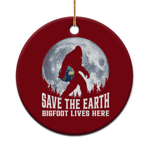 Save Our Planet Nature Lover Ceramic Ornament Bigfoot Lives Here TS12 1pc Red Print Your Wear