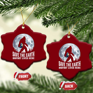 Save Our Planet Nature Lover Ceramic Ornament Bigfoot Lives Here TS12 Print Your Wear