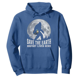 Save Our Planet Nature Lover Hoodie Bigfoot Lives Here TS12 Royal Blue Print Your Wear