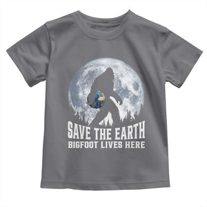Save Our Planet Nature Lover Toddler T Shirt Bigfoot Lives Here TS12 Charcoal Print Your Wear