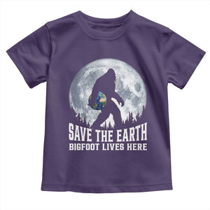 Save Our Planet Nature Lover Toddler T Shirt Bigfoot Lives Here TS12 Purple Print Your Wear