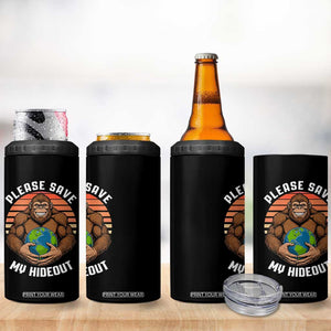 Funny Earth Day Bigfoot 4 in 1 Can Cooler Tumbler Please Save My Hideout TS12 Print Your Wear