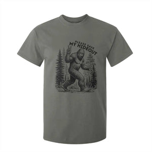 Please Save My Hideout T Shirt For Kid Bigfoot Forest Protector TS12 Military Green Print Your Wear
