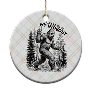 Please Save My Hideout Ceramic Ornament Bigfoot Forest Protector TS12 1pc Christmas Plaid Print Your Wear