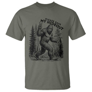 Please Save My Hideout T Shirt Bigfoot Forest Protector TS12 Military Green Print Your Wear