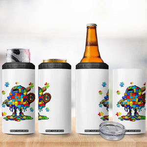 Autism Acceptance Baseball 4 in 1 Can Cooler Tumbler Colorful Drip Graphic Neurodiversity Support TS12 Print Your Wear