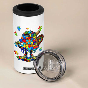 Autism Acceptance Baseball 4 in 1 Can Cooler Tumbler Colorful Drip Graphic Neurodiversity Support TS12 Print Your Wear