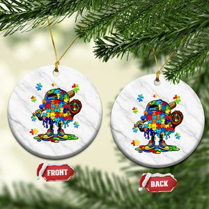 Autism Acceptance Baseball Ceramic Ornament Colorful Drip Graphic Neurodiversity Support TS12 1pc White Marble Print Your Wear