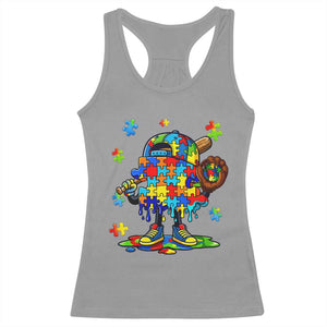 Autism Acceptance Baseball Racerback Tank Top Colorful Drip Graphic Neurodiversity Support TS12 Sport Gray Print Your Wear